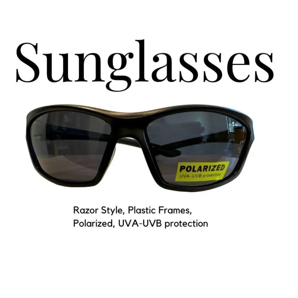 Razor Style Sporty Sunglasses, Plastic Frames, Polarized Lenses, UVA-UVB Protect